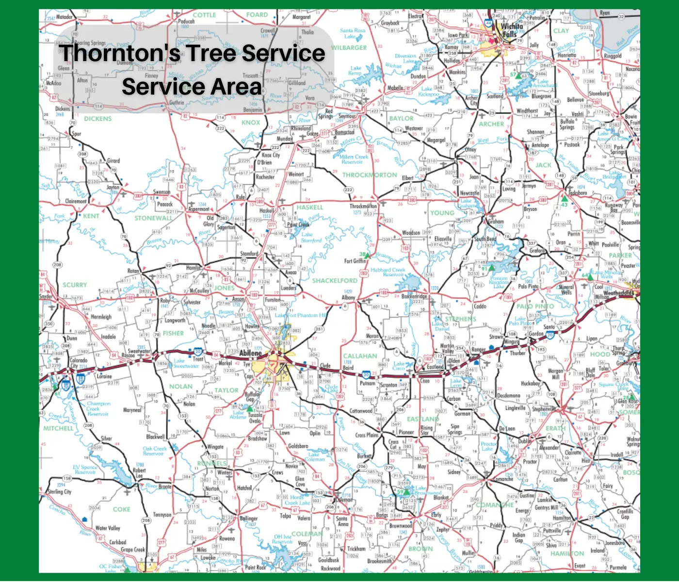 Thornton's Tree Service - Service Area