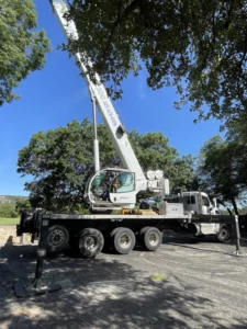 Buffalo Gap Oak Removal with crane